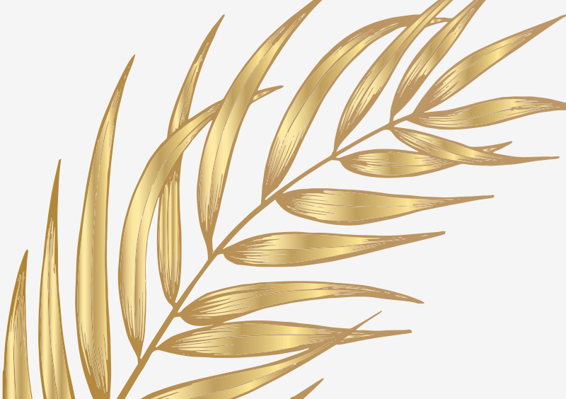 Zlatý kvetinový koberec z palmových listov - Tenstickers