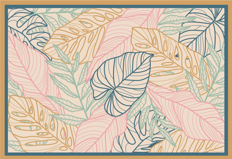 Vintage severský vinylový koberec v tropickom štýle - Tenstickers