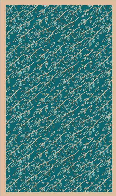 Modrý kvetinový vzor severský vinylový koberec - Tenstickers