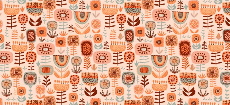 Severská flóra a fauna severský vinylový koberec - Tenstickers