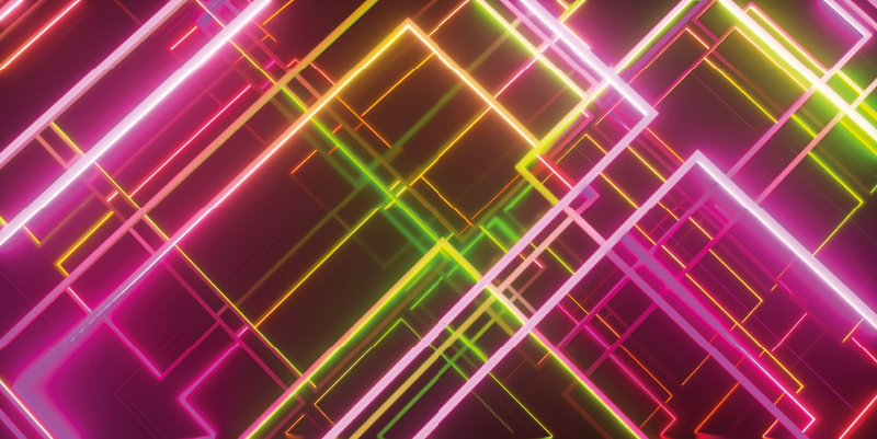 moderný vinylový koberec neónová linková grafika - Tenstickers