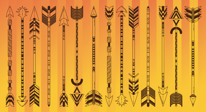 etnický vinylový koberec kmeňový vzor šípky - Tenstickers