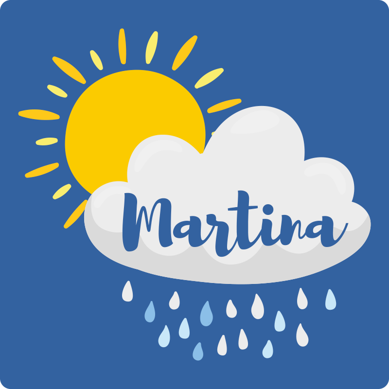 rôzne vinylové koberce pre deti daždivý oblak s menom - Tenstickers