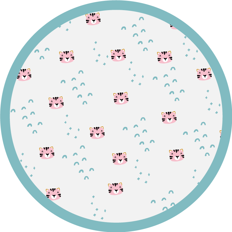 rôzne vinylové koberce pre deti modré dúhy a ružové mačky - Tenstickers