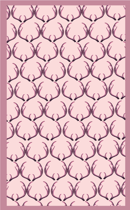Ružový jelení paroh vinylový koberec - Tenstickers