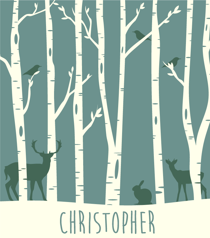 Osobný vinylový koberec pre lesné zvieratá - Tenstickers