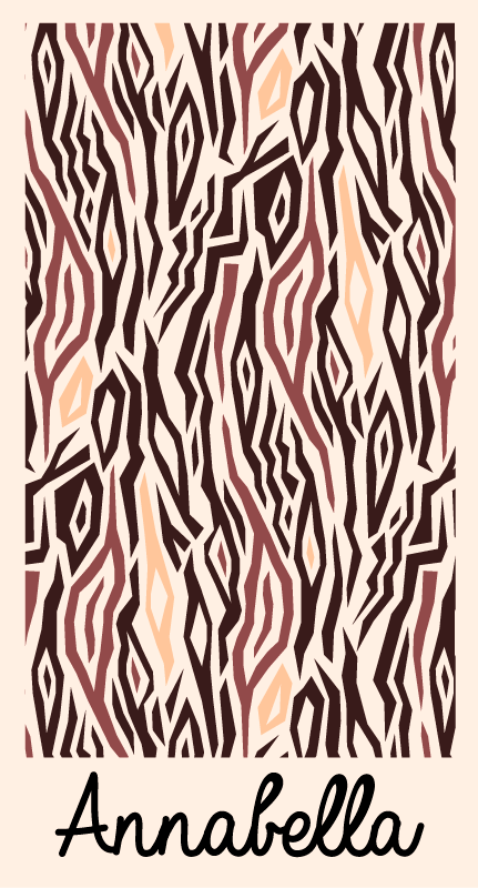 vinylový koberec s menom štylizovaný zvierací vzor - Tenstickers