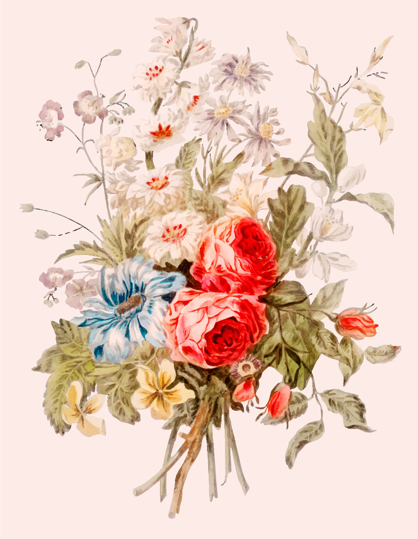 Pivonka zväzok kvetinová výzdoba koberca - Tenstickers