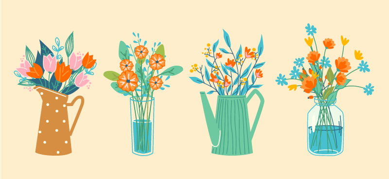 vinylový koberec s kvetmi kvetinová výzdoba ústredného stola - Tenstickers