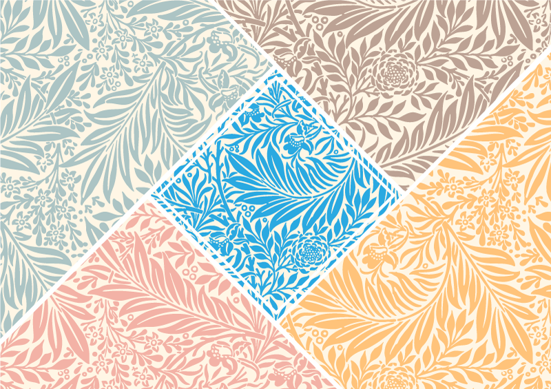 Retro farebné listy kuchynské podlahové dlaždice - Tenstickers