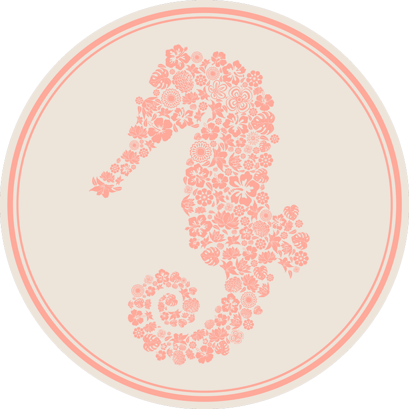 vinylový koberec s kvetmi kvetinový vzor morského koníka - Tenstickers