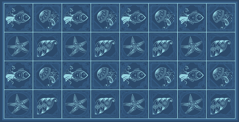 vinylový koberec do kúpelne dizajn morského života - Tenstickers