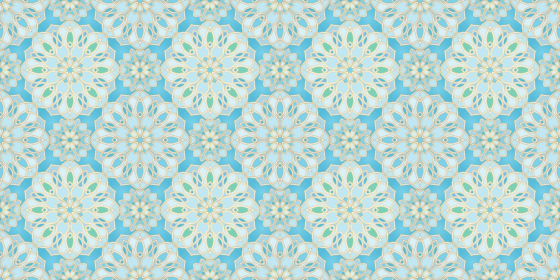 vinylový koberec mandala modré zložité prvky - Tenstickers