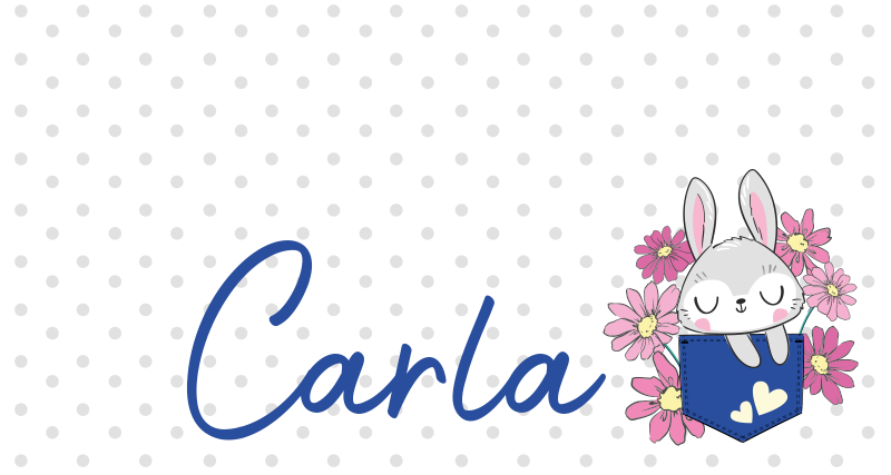 rôzne vinylové koberce pre deti sivý zajačik s menom - Tenstickers