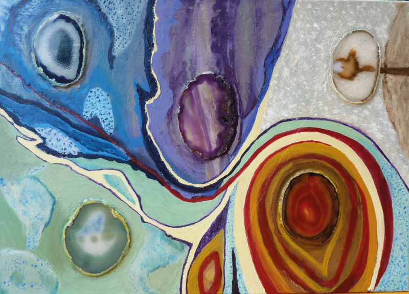 Viacfarebné achátové kamenné podlahové dlaždice - Tenstickers