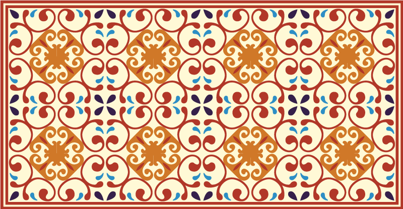 mozaika vinylový koberec prepracovaný botanický motív - Tenstickers