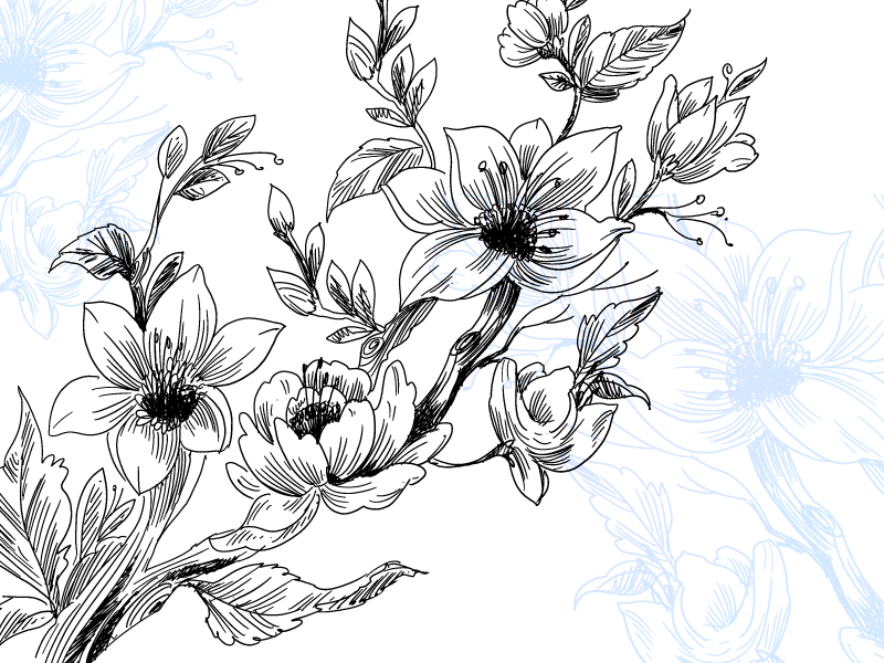 vinylový koberec s kvetmi koncept azúrového kvetu - Tenstickers