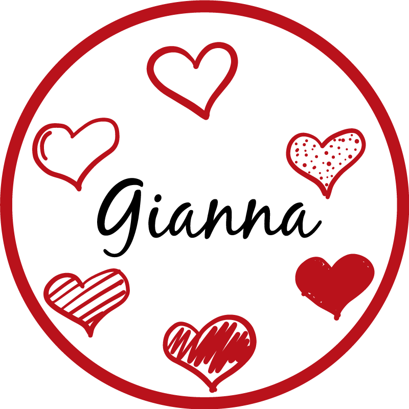 vinylový koberec pre mládež červené srdcia a meno - Tenstickers