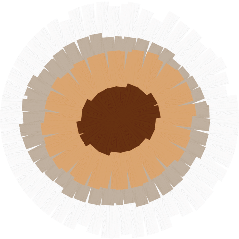 vinylový koberec drevo kruhový dizajn kmeňa - Tenstickers