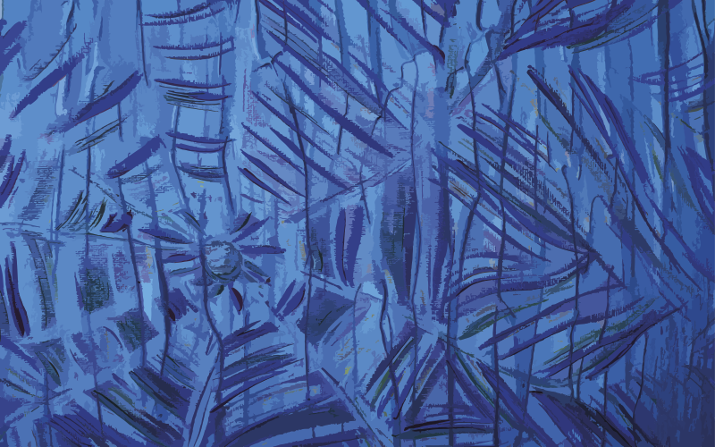 Prírodný vinylový koberec s exotickým listovým vzorom - Tenstickers