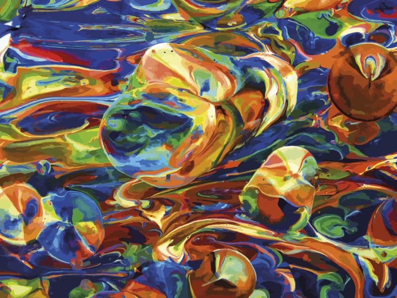 Tekutý viacfarebný moderný koberec - Tenstickers