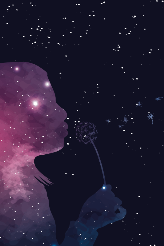 Vesmír dievčenský vinylový koberec - Tenstickers