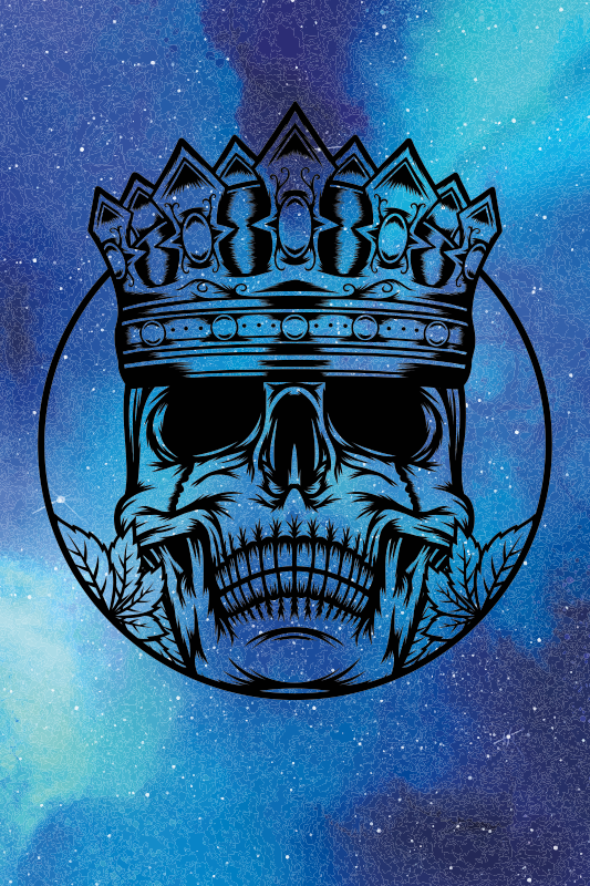 vzorovaný vinylový koberec umenie kráľovskej lebky - Tenstickers