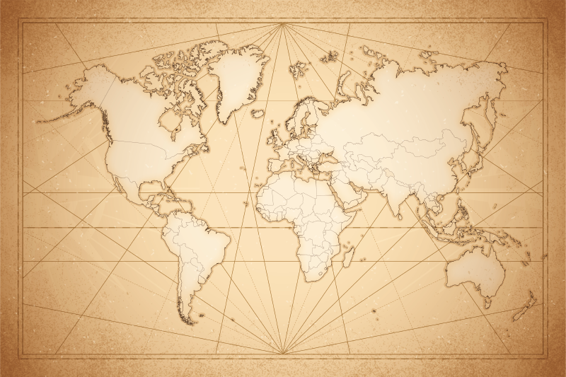 Koberec na mape sveta z 19. Storočia - Tenstickers