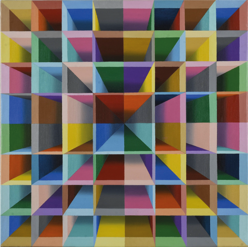 Moderné umenie farebné kockové diery moderný koberec - Tenstickers