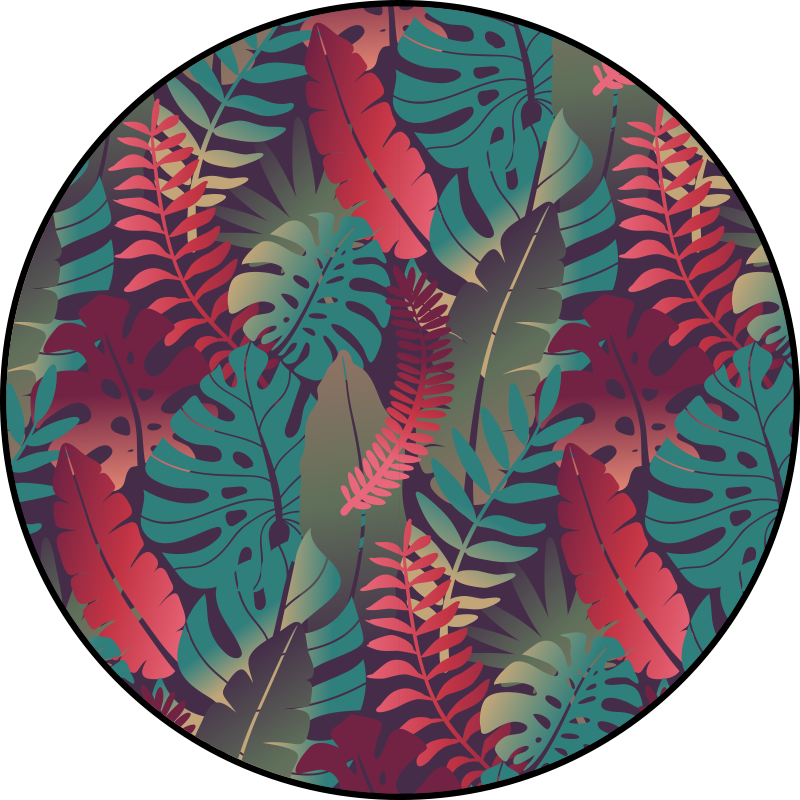 Kruhový kvetinový exotický vinylový koberec - Tenstickers