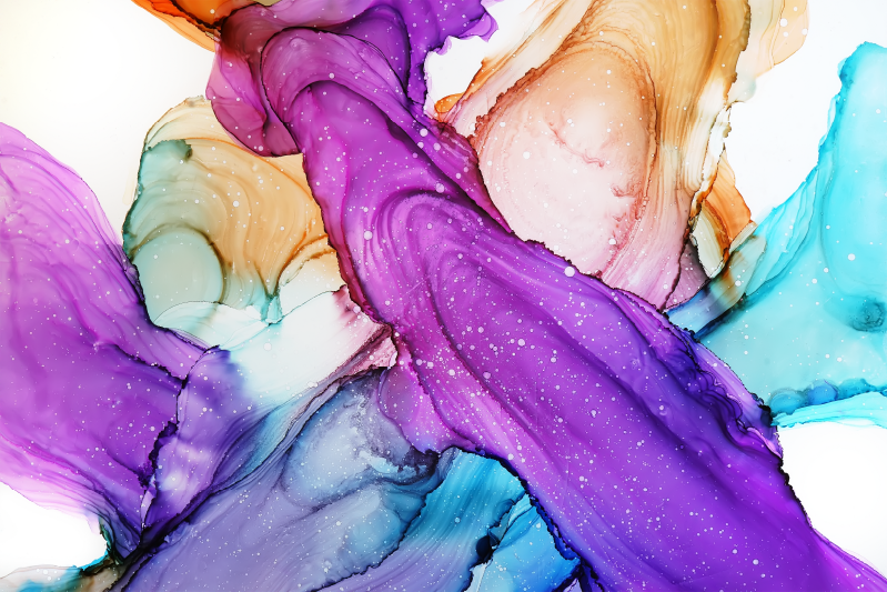 Abstraktné farby kombinujú koberec do spálne - Tenstickers