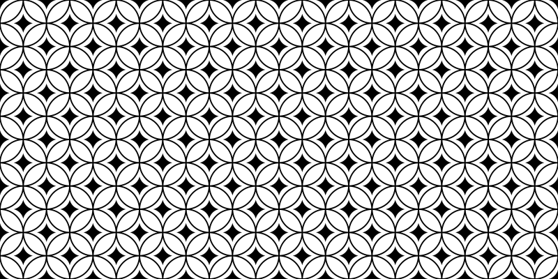 vinylový koberec kachličky čiernobiele kruhy - Tenstickers