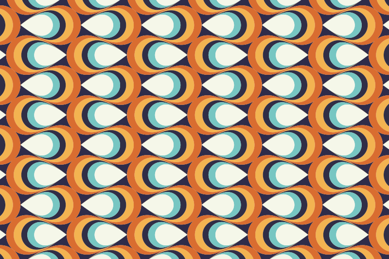 Koberec zo 70. Rokov so špicatými kruhmi - Tenstickers