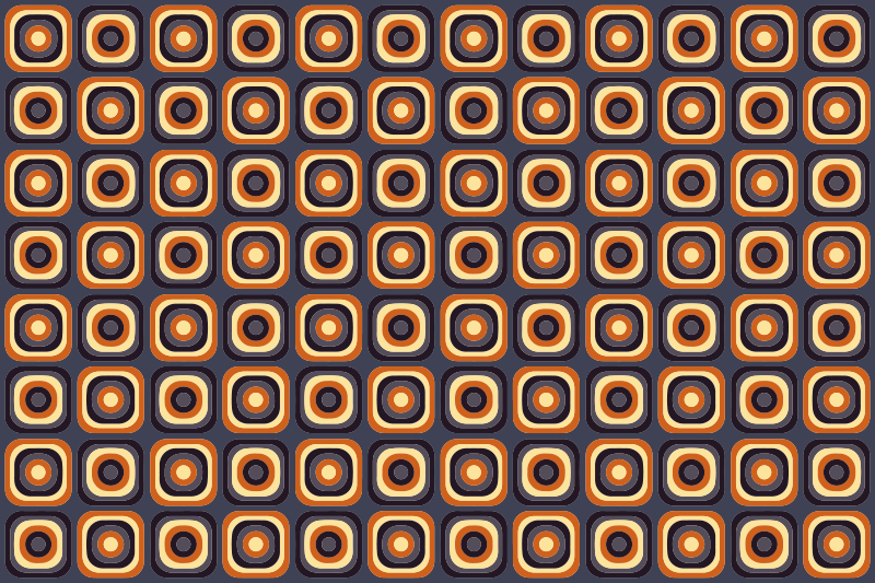 Vinylový koberec zo 70. Rokov vo štvorcových kruhoch - Tenstickers