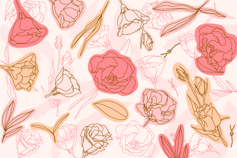 vinylový koberec do kúpelne sofistikovaný botanický prvok - Tenstickers