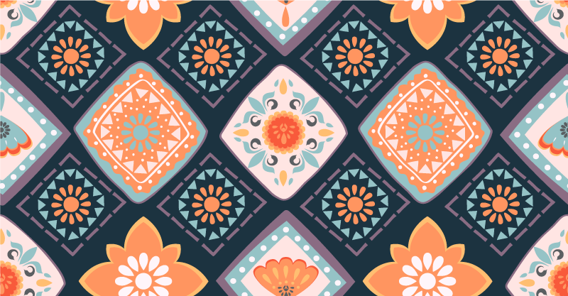 vinylový koberec do kúpelne živý kvetinový vzor - Tenstickers