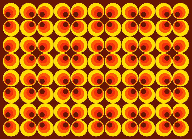 Vintage koberec zo 70. Rokov s oranžovými kruhmi - Tenstickers