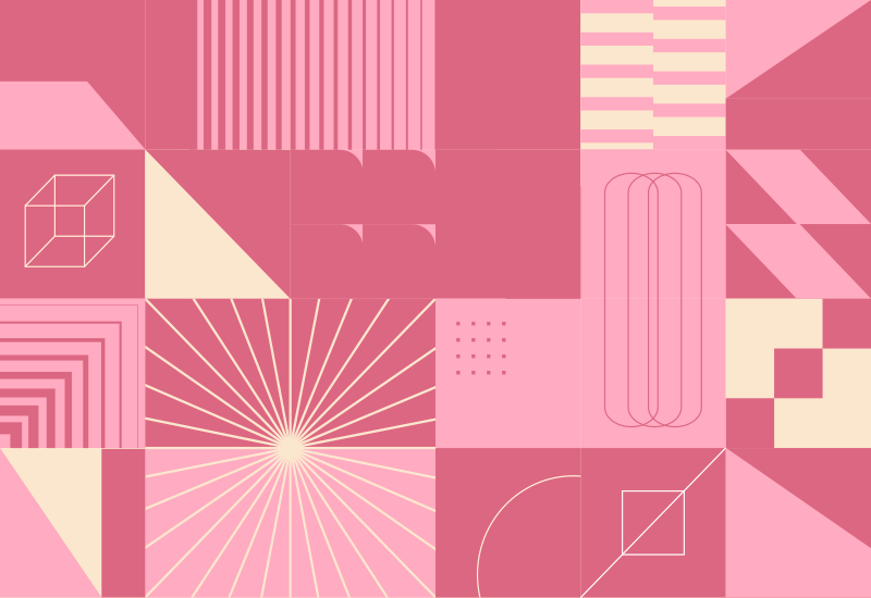 moderný vinylový koberec geometrické ružové vzory - Tenstickers