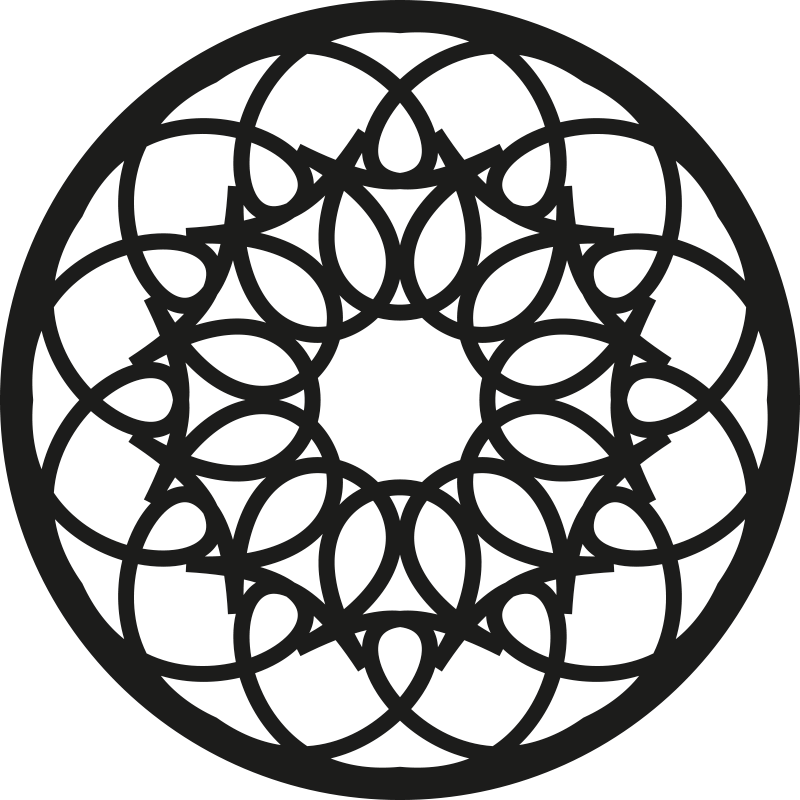 vinylový koberec mandala zložitý čierny vzor - Tenstickers