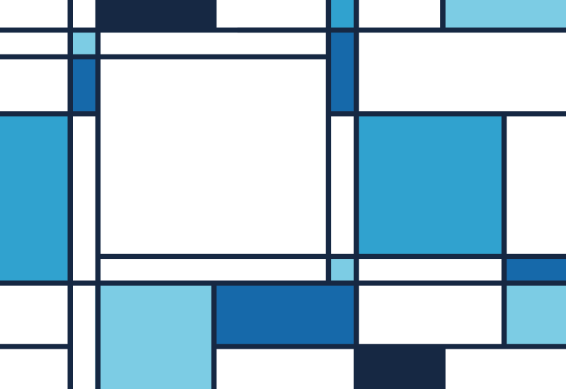 Severský štýl, modré štvorce, severský vinylový koberec - Tenstickers