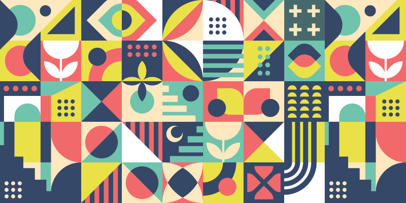 Vinylový koberec s geometrickými tvarmi Živé tvary - Tenstickers