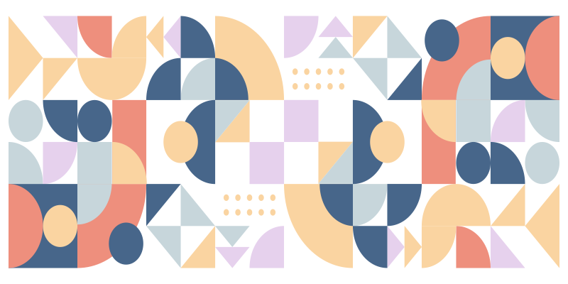 Vinylový koberec s geometrickými tvarmi abstraktné tvary hra - Tenstickers