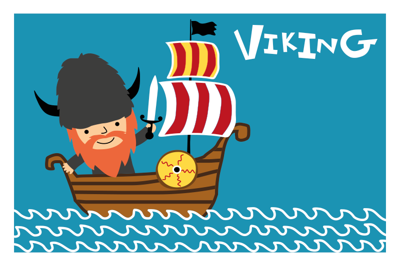 rôzne vinylové koberce pre deti vikingské dobrodružstvo - Tenstickers