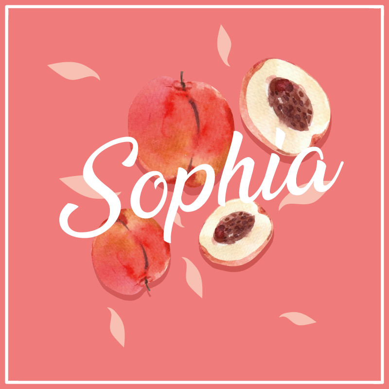 vinylový koberec pre mládež ružové broskyne s menom - Tenstickers