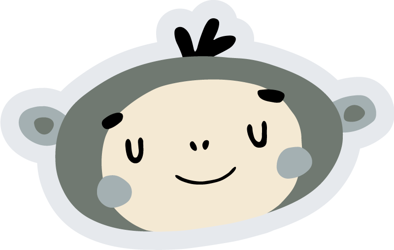 vinylový koberec pre bábätko tvár severskej opice - Tenstickers