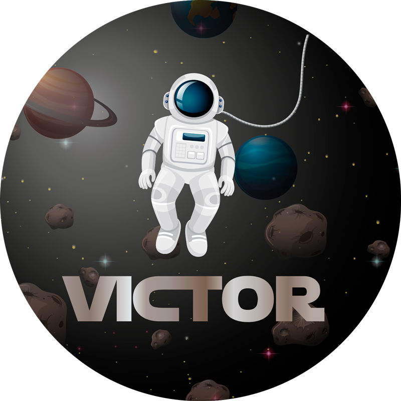 rôzne vinylové koberce pre deti vesmírny astronaut s menom - Tenstickers