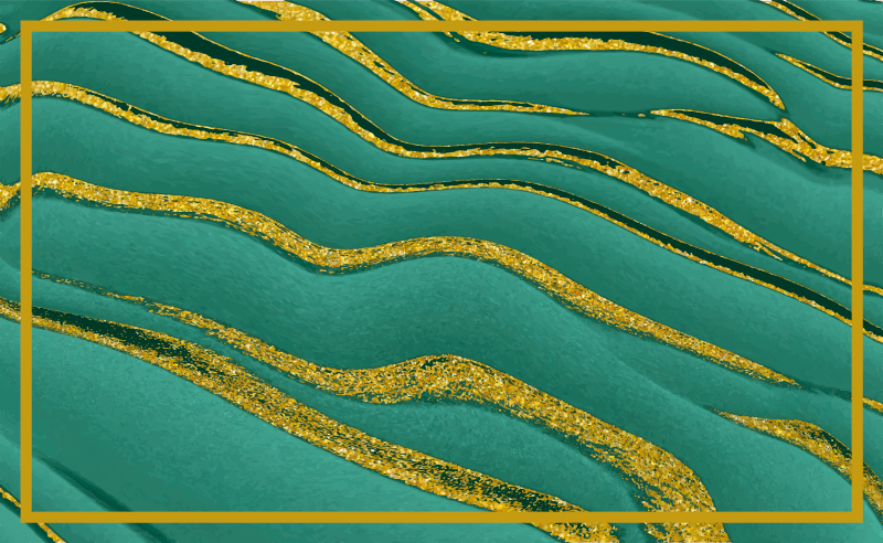 Vinylový koberec s efektom zeleného a zlatého mramoru - Tenstickers