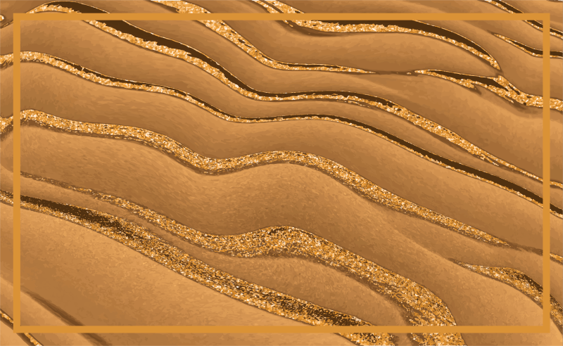 vzorovaný vinylový koberec zlatý vlnový vzor - Tenstickers