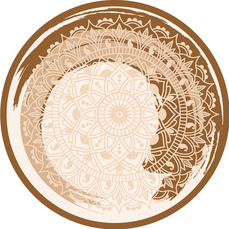 vinylový koberec mandala elegantný béžový motív - Tenstickers