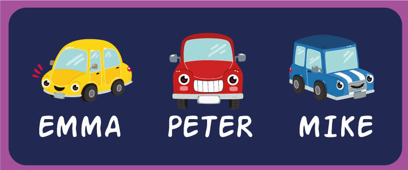 vinylový koberec do predsiene farebné vozidlá na mieru - Tenstickers